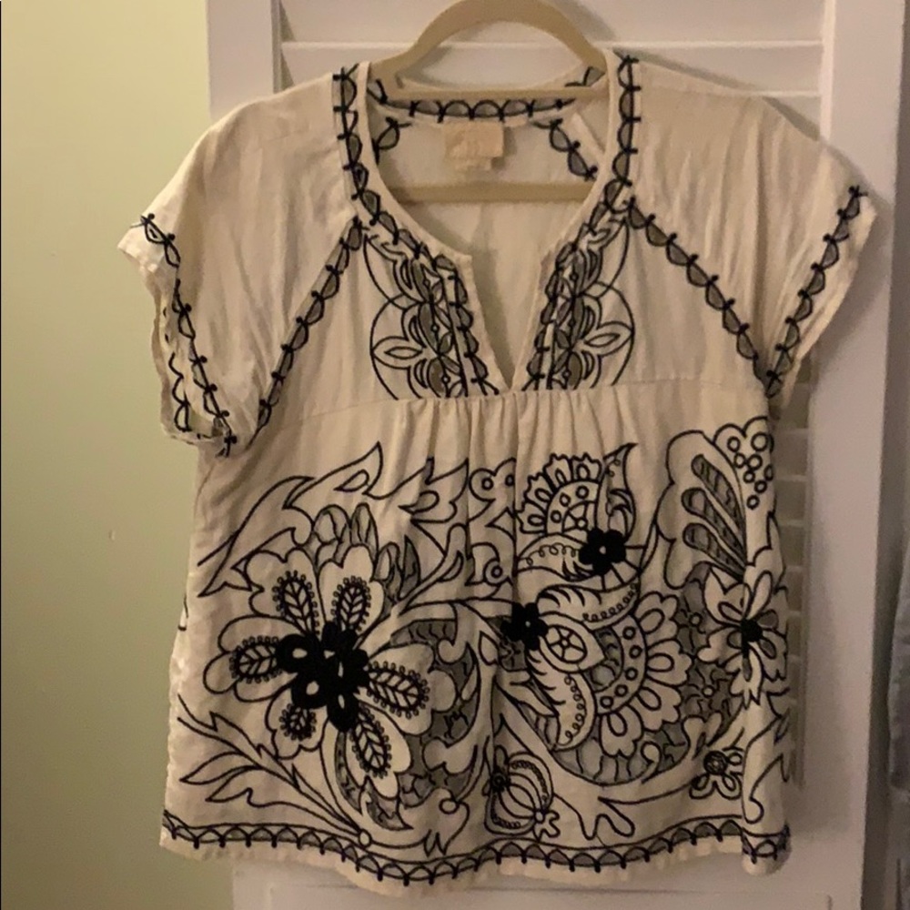 Vanessa and Virginia embroidered top